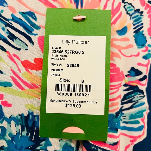 NWT Lilly pulitzer size small Willa top. Pristine discontinued pattern. - Picture 8 of 8